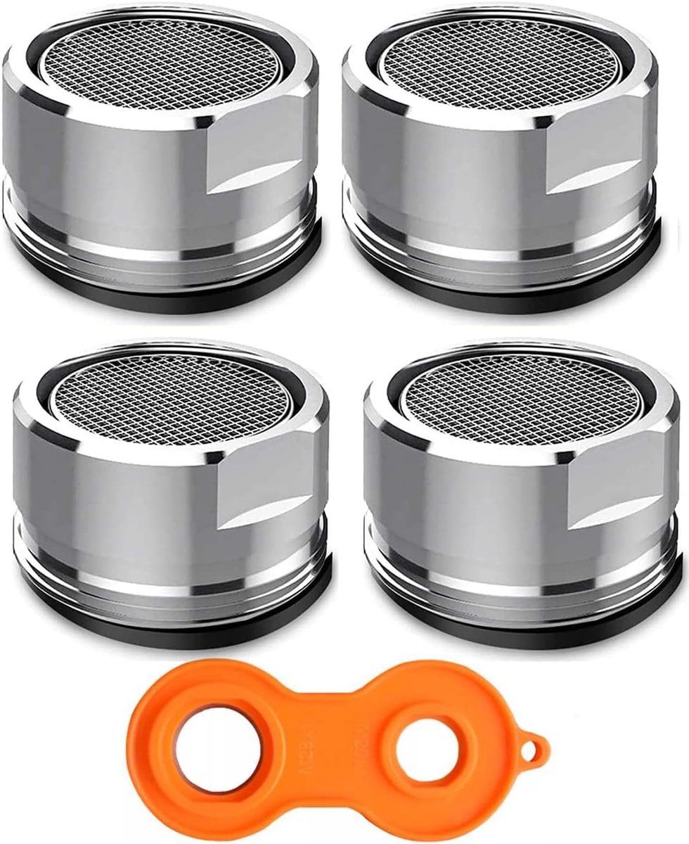 SnelShoppen - 4 Stuks Jet Regulators Kraan 24mm Filter voor Keuken en Badkamer - Waterbesparende Accessoires met Wrench