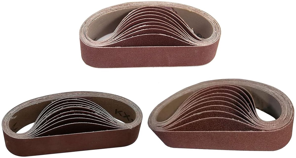 SnelShoppen - Schuurbanden 30x330mm, 80/240/800 korrel, slijpgereedschap voor bandschuurmachine, 30 stuks, hoogwaardig schuurmateriaal voor hout, kuns