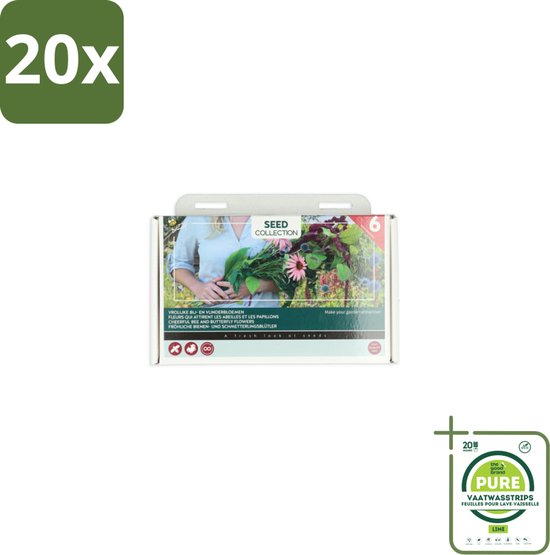 20 x Buzzy - Kweekset - 6 Vrolijke Bij- en Vlinderbloemen - Grootverpakking - Bijen En Vlinders - Insecten - Bloemzaden - Tuinbloemen - Biodiversiteit