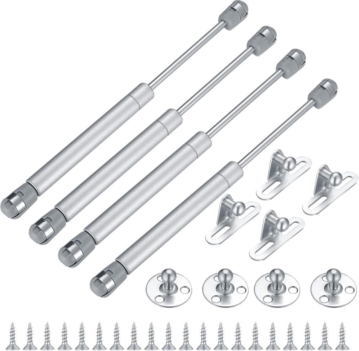 Hydraulische Gasdrukveer 100 Nm - Vering voor Soft Close Scharnieren en Meubeldeuren - Set van 4 Compressieveren voor Demping en Sluiting