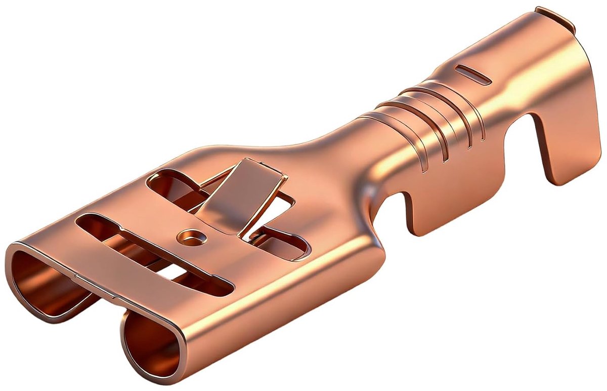 SnelShoppen - 100 Stuks Spade Crimp Terminals 6.3 mm, Koper, Niet Geïsoleerd, Voor Kabels 1-1.5 mm², Perfect Voor Elektriciteit, Klussen, Doe-Het-Zelf