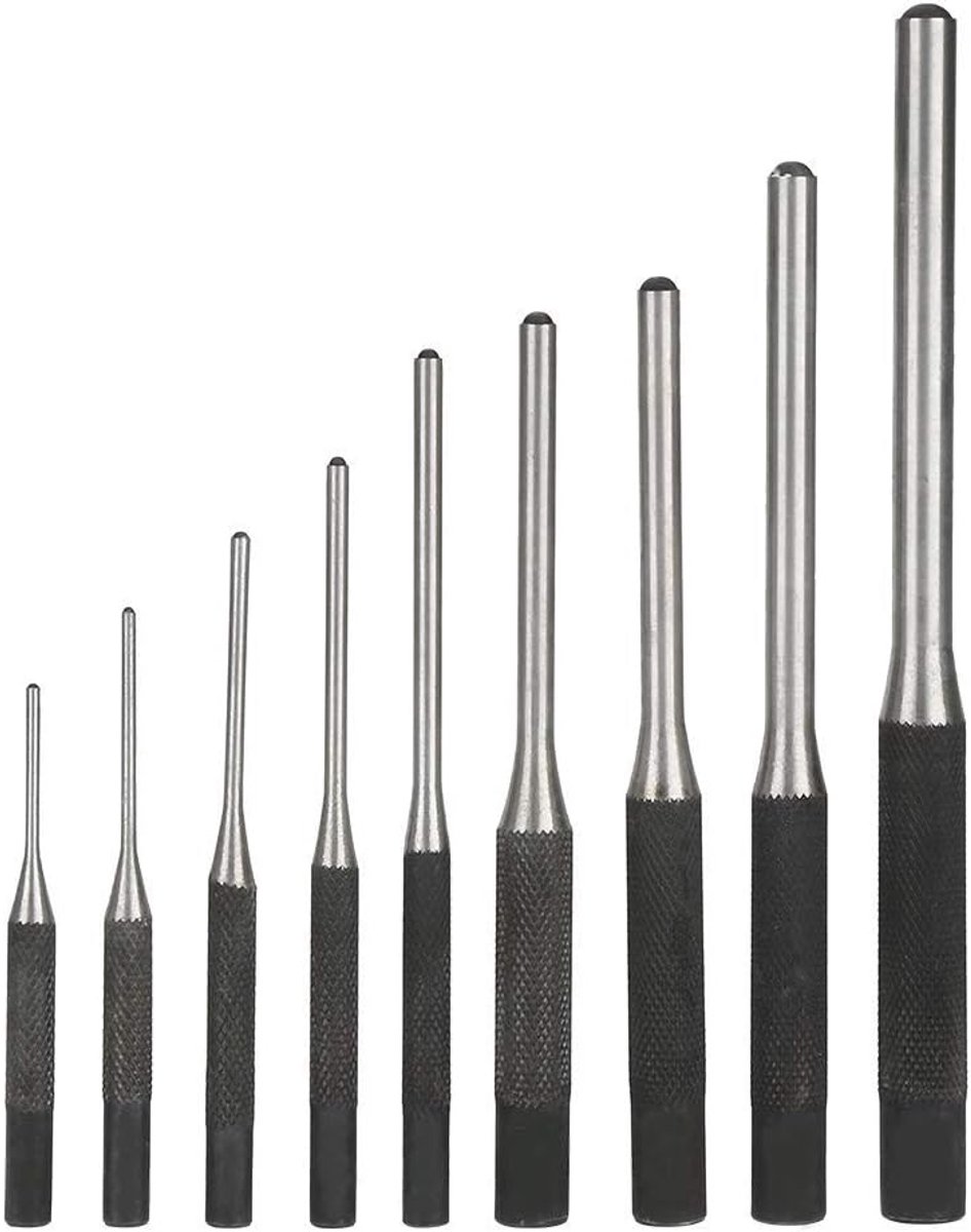 SnelShoppen - Pin Stalen Roll Pin Punch en Beitel Gereedschap met Draagtas voor Houtbewerking - Duurzaam Staal, Diverse Maten, Ideaal voor Boren en Ho