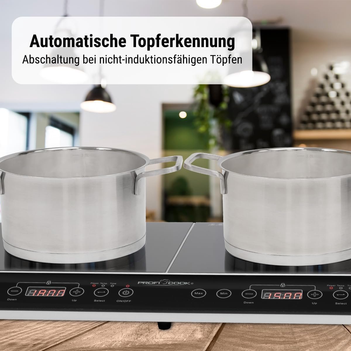 Inductiekookplaat Dubbel - Kookplaat Keramiek - Snel Koken - Automatische Panherkenning - 3500 Watt - Zwart