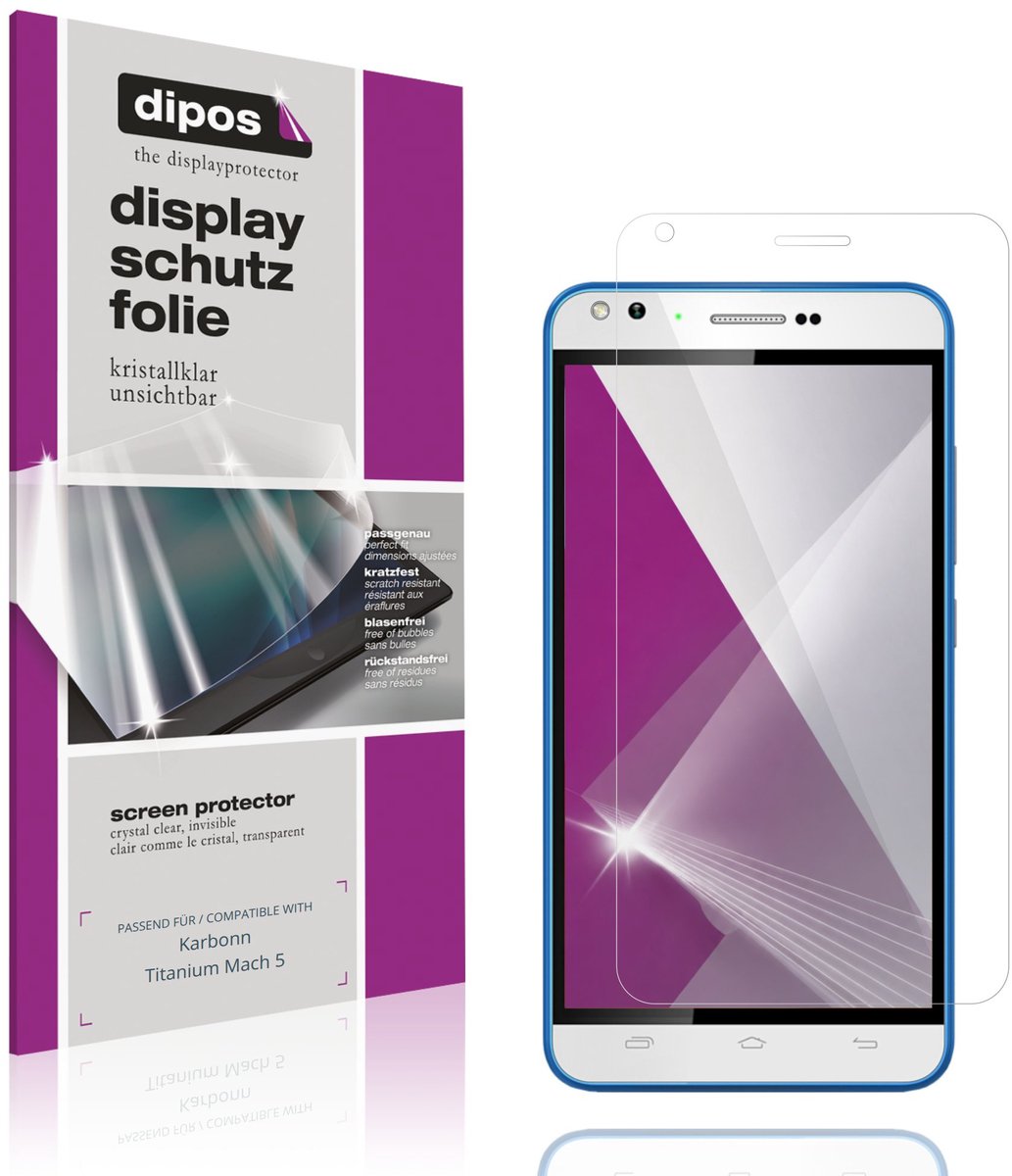 dipos – 4x Beschermfolie geschikt voor Karbonn Titanium Mach 5 | Krasbestendige & heldere Screenprotector Ultra-Thin