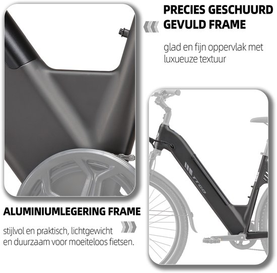 SmartAI 27.5" Elektrische stadsfietsen - 648WH Lithium Accu - Actieradius tot 120 km –250W Motor - 48V 13.5Ah Accu - Shimano 7s - Hydraulische Schijfremmen– Drievoudige Vering - Elektrische Fiets - 70 Nm- Grijs — afbeelding 4