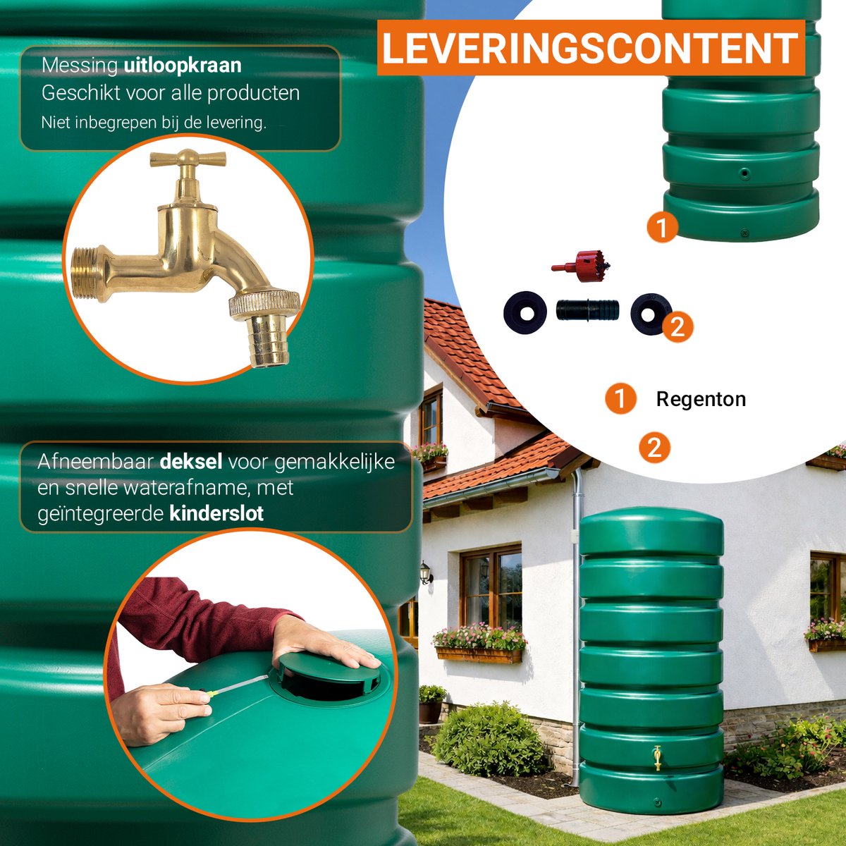 Garantia Classico Tuinreservoir 650 liter donkergroen