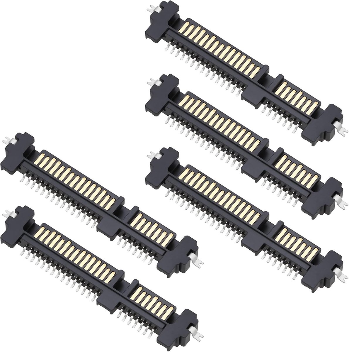 SnelShoppen - 5Pcs 22-Pin SATA Male Socket Soldeerconnector SMT Type 7+15 Pin voor Laptop SSD - Geschikt voor Reparatie en Vervanging