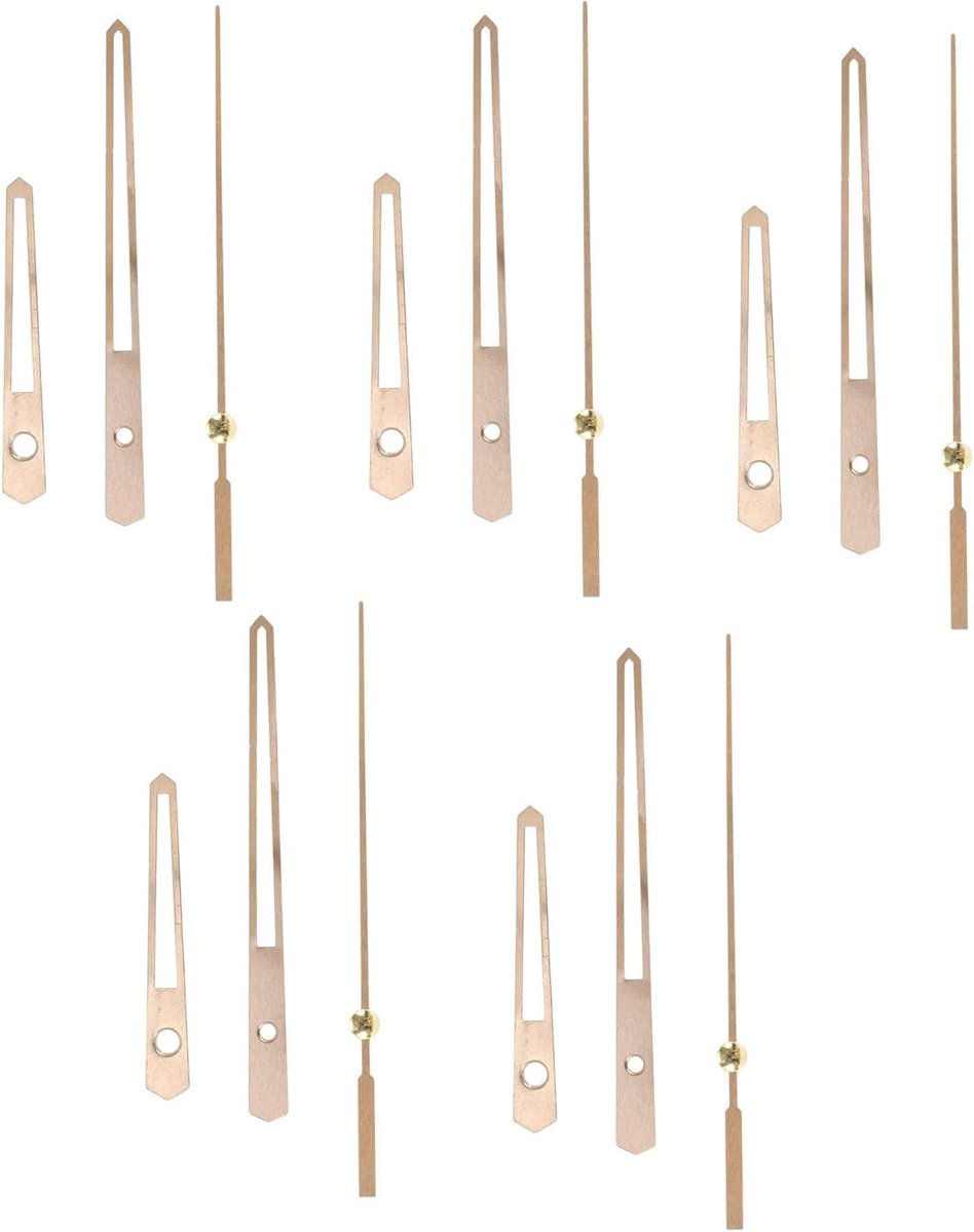 SnelShoppen - 5 Set Uurwijzers, Vervangingen voor Beweging, Aluminium Uurwijzers voor Doe-Het-Zelf Beweging, Reparatie, 63 mm, 97 mm, 98 mm, Rosé Goud