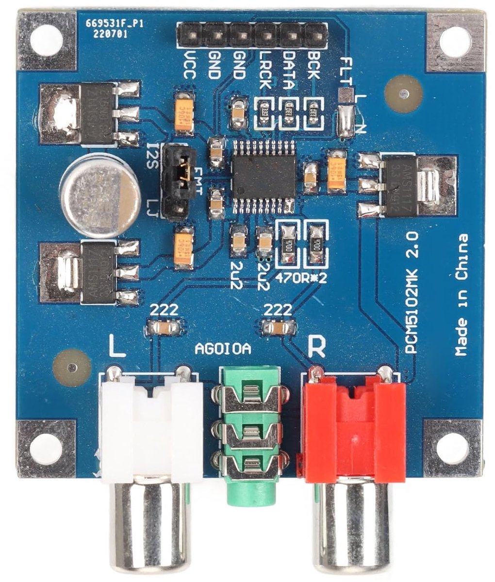 SnelShoppen - I2S DAC Decoder Board 32bit 384K HiFi Audio, 3.5mm Hoofdtelefoonuitgang, 2.1V RMS, Geluidsversterker met Laag Ondersteuning
