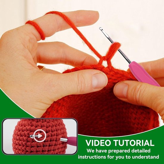 Kerst haakset voor beginners met stap-voor-stap video tutorials, inclusief benodigdheden voor bellen, sneeuwmannen, cadeauzakken en kerstkousen — afbeelding 4