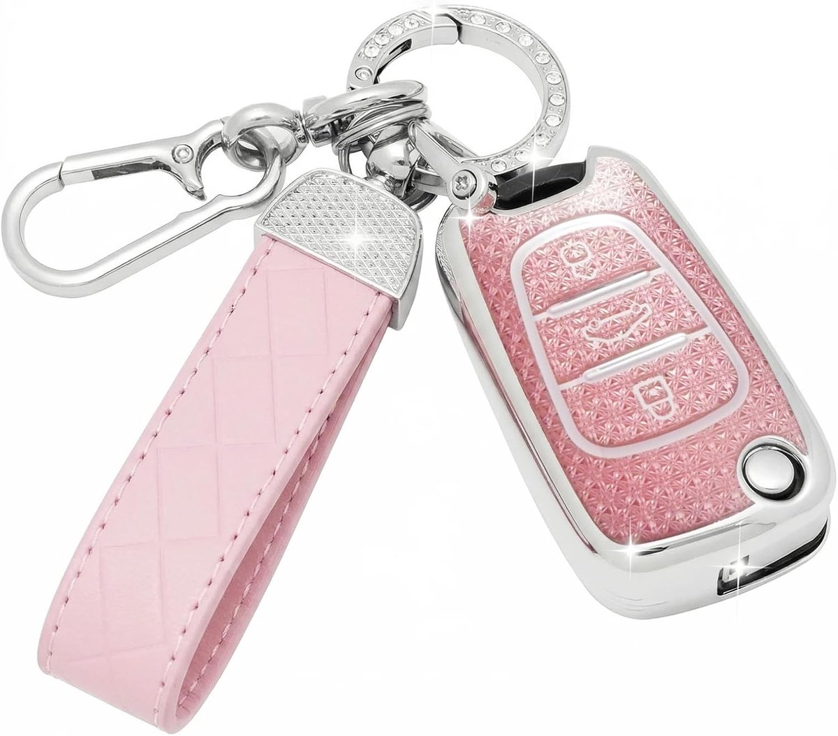 Car Key Case with Leather Keychain Compatible with Hyundai i10 i20 i30 i40 ix20 ix30 ix35 Elantra Avante Kia Sportage - ShopVlot
