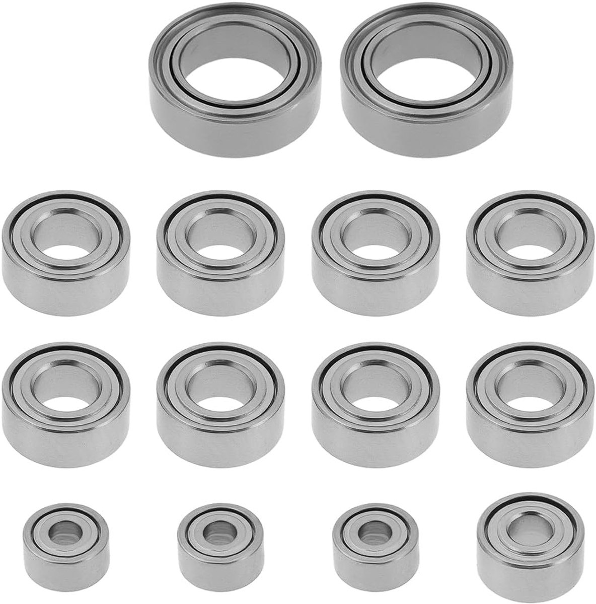 SnelShoppen - 14 Stuks Off-Road Voertuigen Sealed Lager Kit Geschikt voor 1/24 Buggy Losi Micro-B - Verbeter de Rijprestaties - RVS Materiaal - Inclus