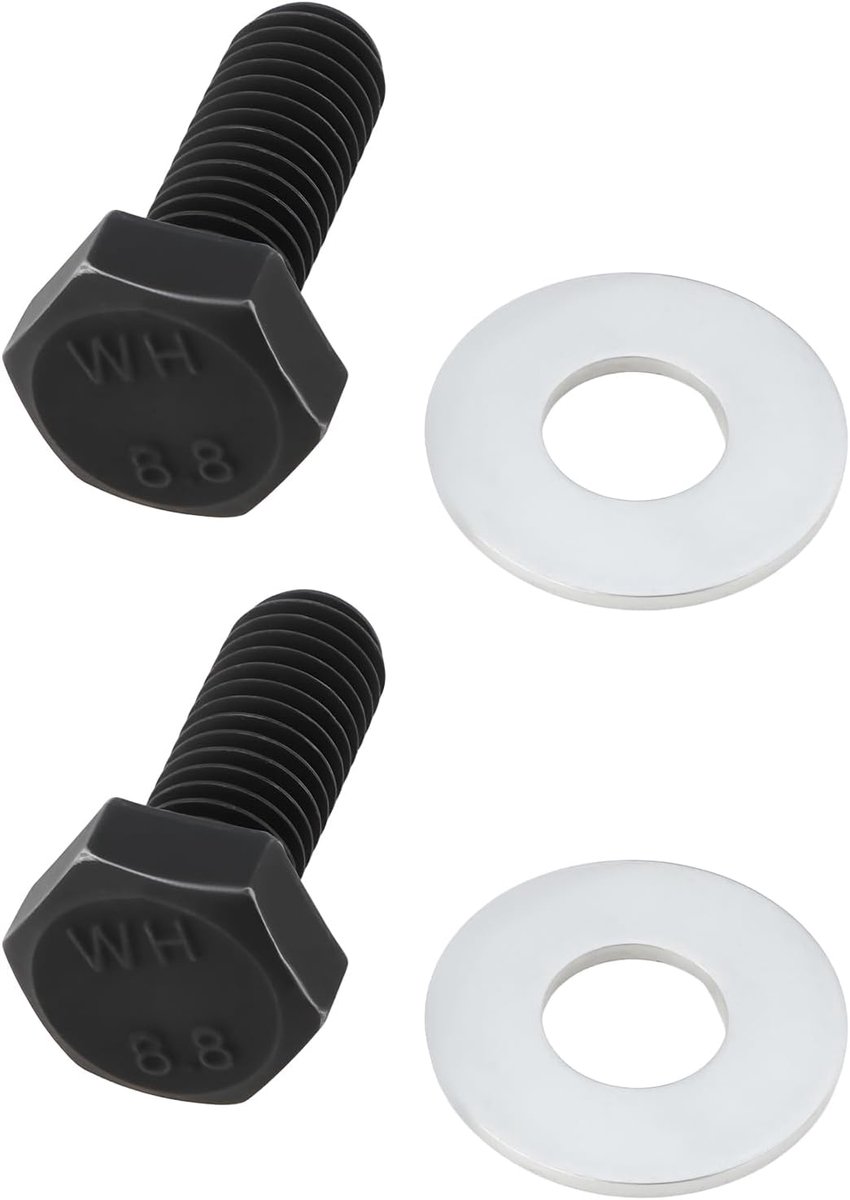 SnelShoppen - 2Pcs Vliegwiel Bevestigingsbout Wasmachine M8 Geschikt voor Minimoto en Pocket ATV 47 49cc - Anti-roest, 25.40mm