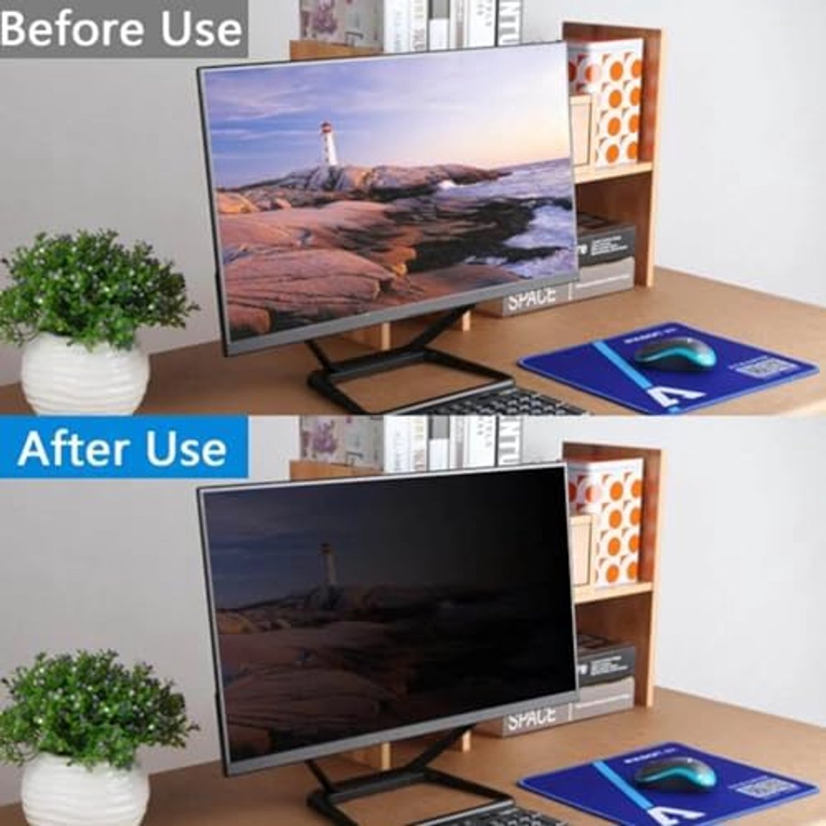 SnelShoppen - 27 inch 16:9 Computer Scherm Beschermfolie, Antireflecterende Film met Privacy Bescherming, Geschikt voor Openbare Ruimtes, Zakelijke Ve