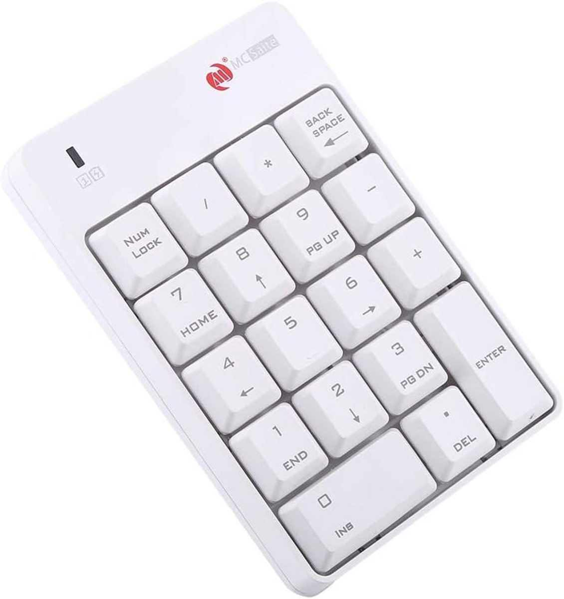 SnelShoppen - Draadloos Cijfertoetsenbord, 18 Toetsen Mini Toetsenbord, 2.4G 10m Voor de Meeste Computers (Wit)