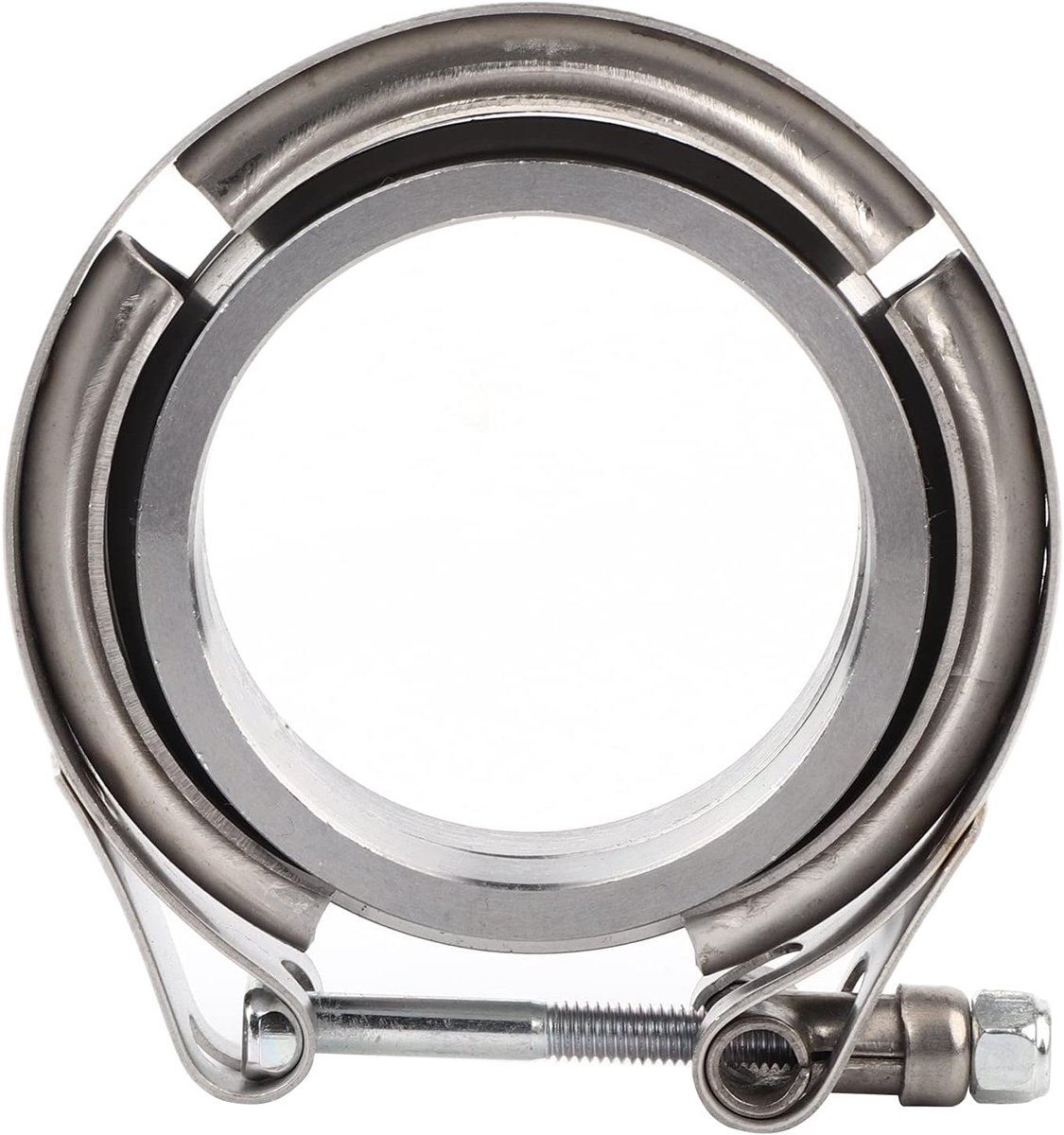 SnelShoppen - 2.5 inch Turbo Uitlaat Valpijp Set van 2 Stuks RVS V-band Klem Flens voor Universele Turbo Uitlaat Systemen