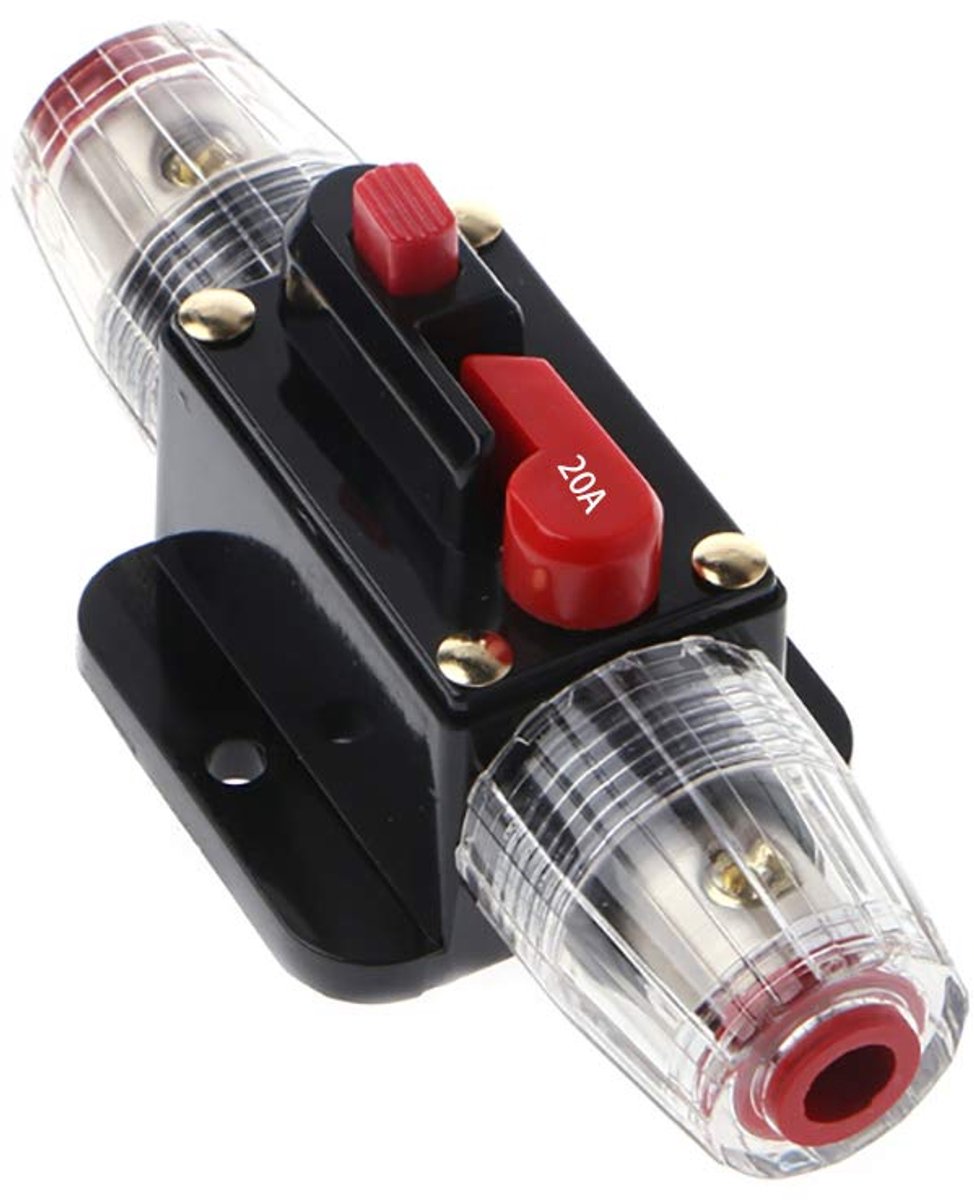 SnelShoppen - Fuse Automatic 12V DC Inline Auto Schakelaar met Automatische Fusering, 20A/30A/40A/50A/60A/80A/100A - Veiligheidsschakelaar voor Auto A