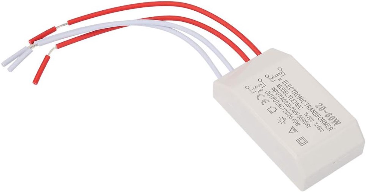 SnelShoppen - Elektronische Transformator Halogeen G4 Lampen 220V naar AC 12V Spanning Converter 20-60W Stille Voeding Driver Compact