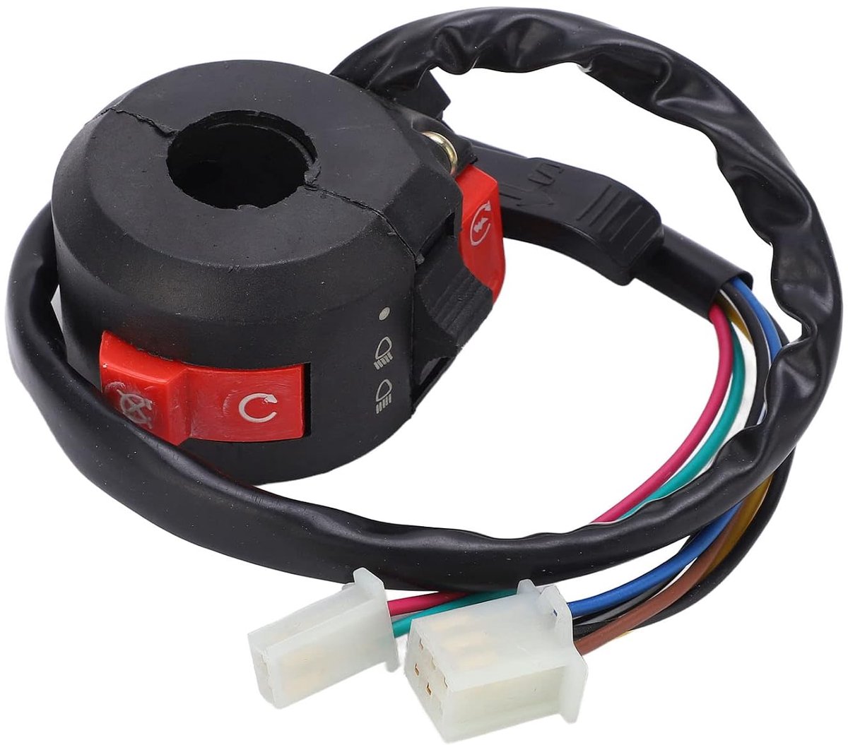 SnelShoppen - ATV Controle Schakelaar Montage, 7 Draad 22Mm Links Handvat Start Licht Schakelaar Choke Hefboom Motor Stuur Schakelaar Geschikt voor PI