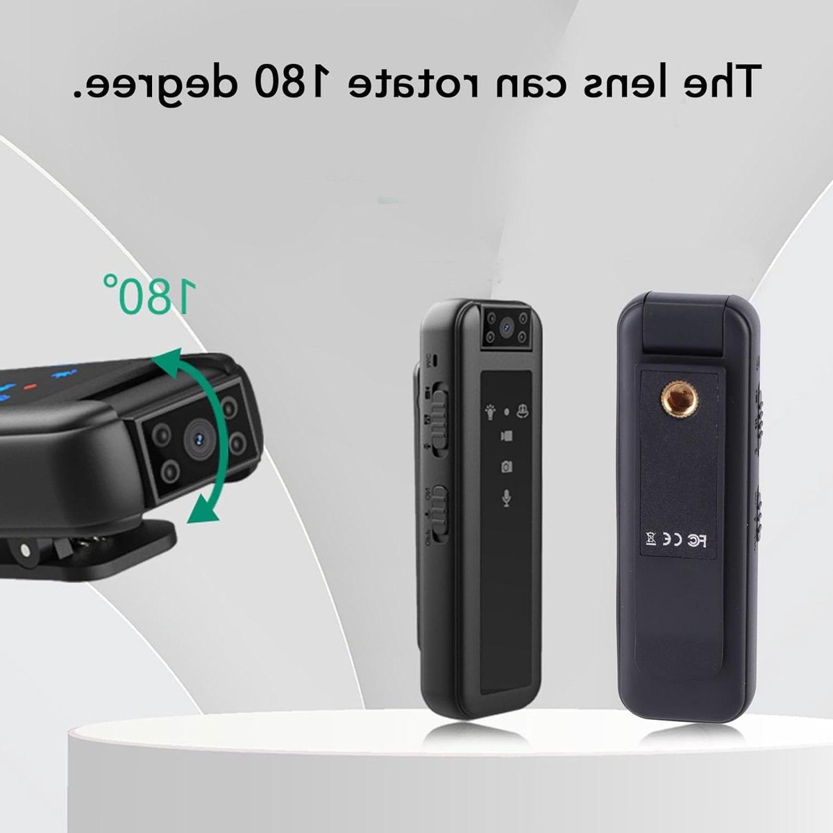 Mini Body Camera - Draagbare Recorder - Veiligheid Vastleggen - 180° Roterende Lens - 1080P HD - Zwart