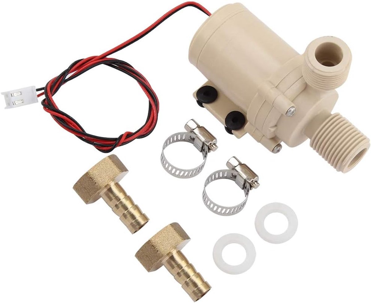 SnelShoppen - 12V Zonne-energie Waterpomp, Onderwaterpomp voor Warmte- en Koelwater Circulatie 8 L/min, 3 Meter voor Vloerverwarming en Watercirculati