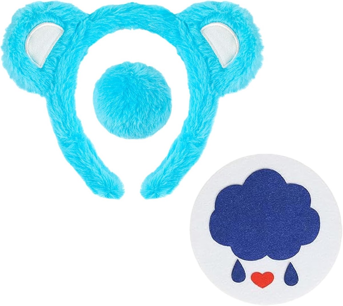 Carnaval Beer Kostuum met Oren, Staart en Wolkenstickers voor Vriendengroep, Feestoutfit voor Halloween en Festivals