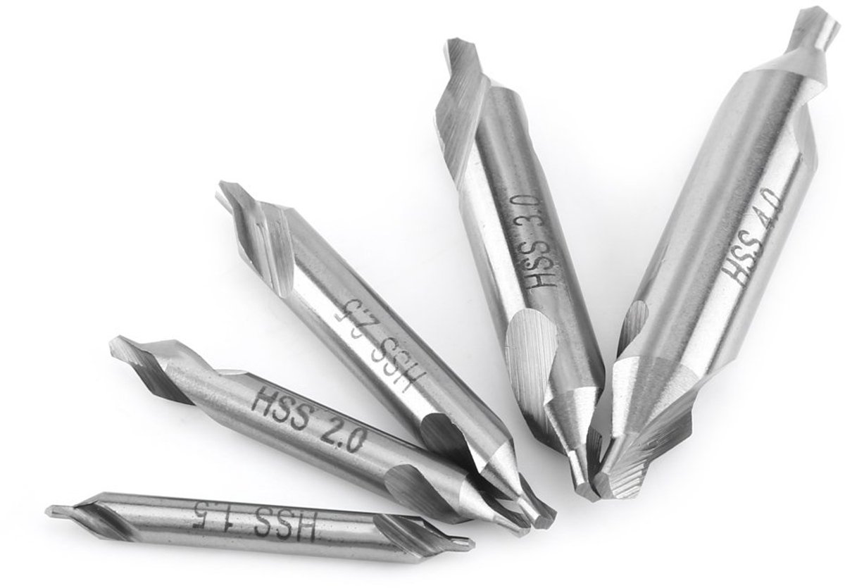 SnelShoppen - Set van 5 Centreringsboren voor Metaalbewerkingen - Houtbewerking - Snelle Staal - 1.5/2/2.5/3/4 mm - Precisie Boorgereedschap