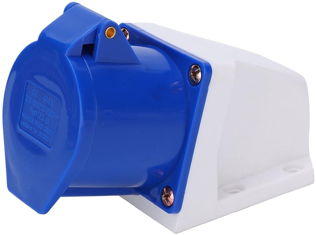 SnelShoppen - Industriele Stopcontact 3 Pin 1 Fase IP44 Waterdichte Connector Open Installatie 32A 220-250V voor Binnen en Buiten