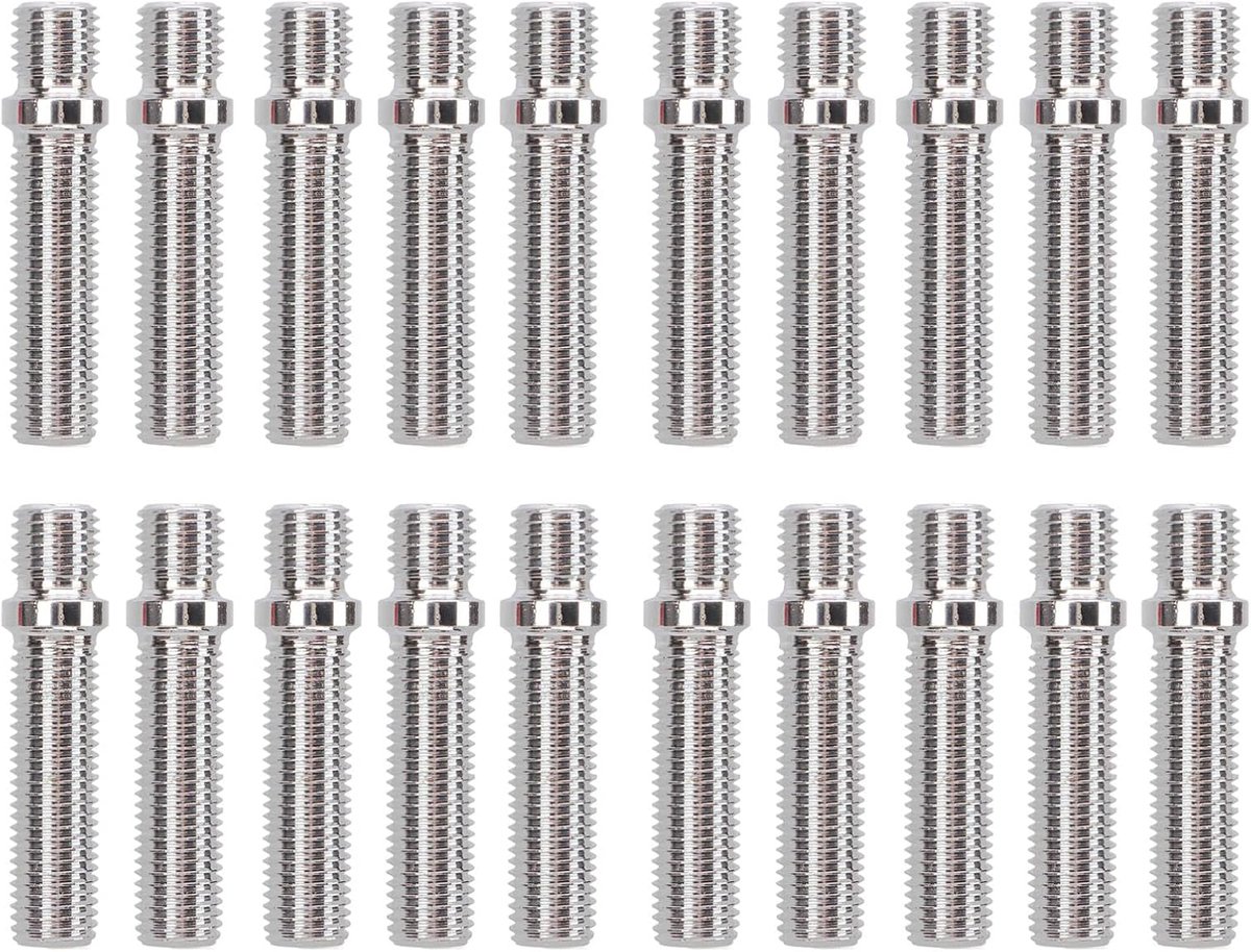 SnelShoppen - 20 Stuks Verlengde Wielbouten Conversie Kit, 58 mm, 41 mm Lengte, Stalen Schachtbouten, Koud Gesmeed voor Auto's (M12x1.25 naar M12x1.5)
