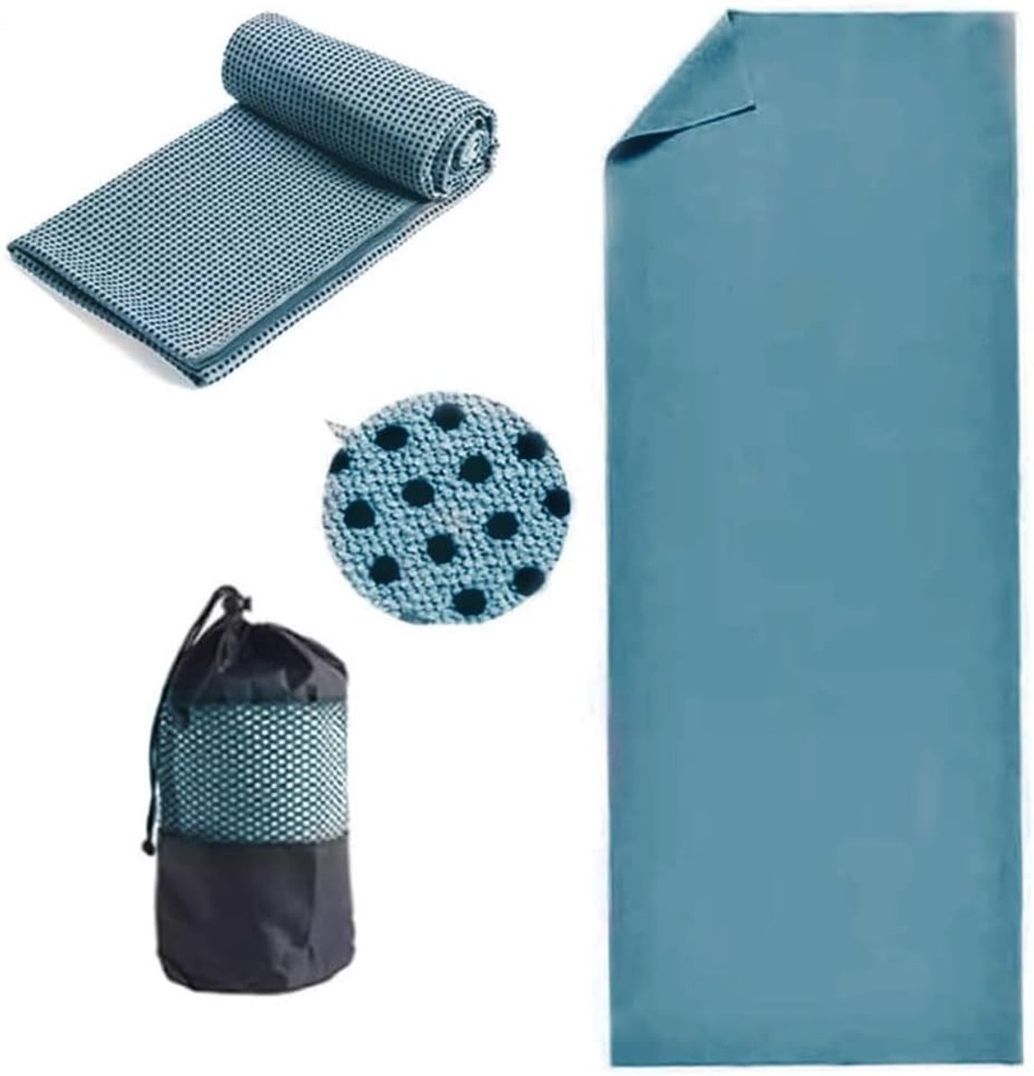 Absorberende Yogamat Handdoek voor Sneldrogende Yoga, Pilates en Gym Workouts - Inclusief Mesh Draagtas en Antislip Functie 24" x 72