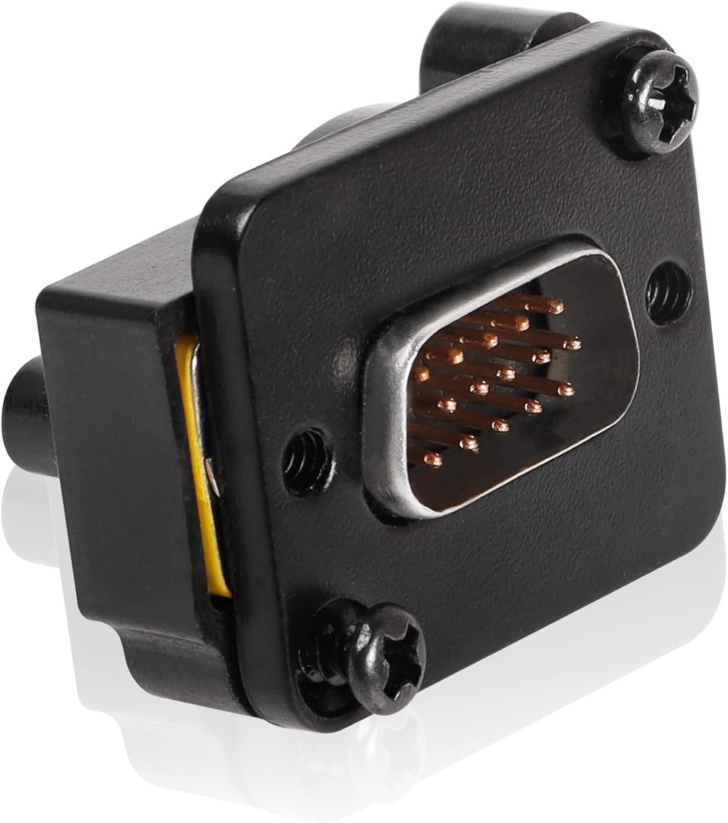 SnelShoppen - DB15 Paneel Mount VGA Male naar Male Connector - 3 Rij 15 Gat VGA Coupler voor 1080P Analoge Videosignaaloverdracht, Eenvoudige Installa