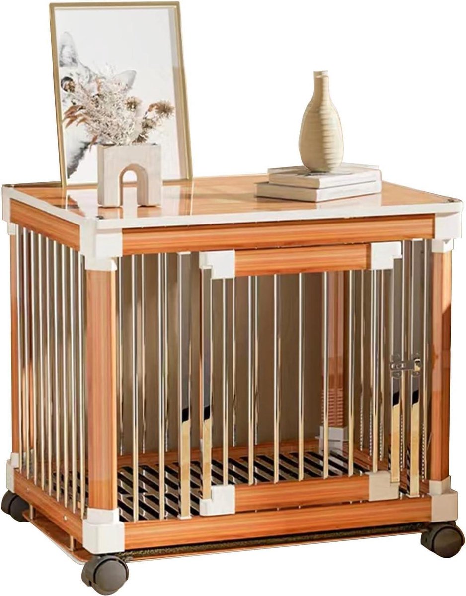 Hondenbench Meubel - Honden Huis - Veilige Rustplek - Met Dienblad - 24''L x 18''B x 23''H - Bruin