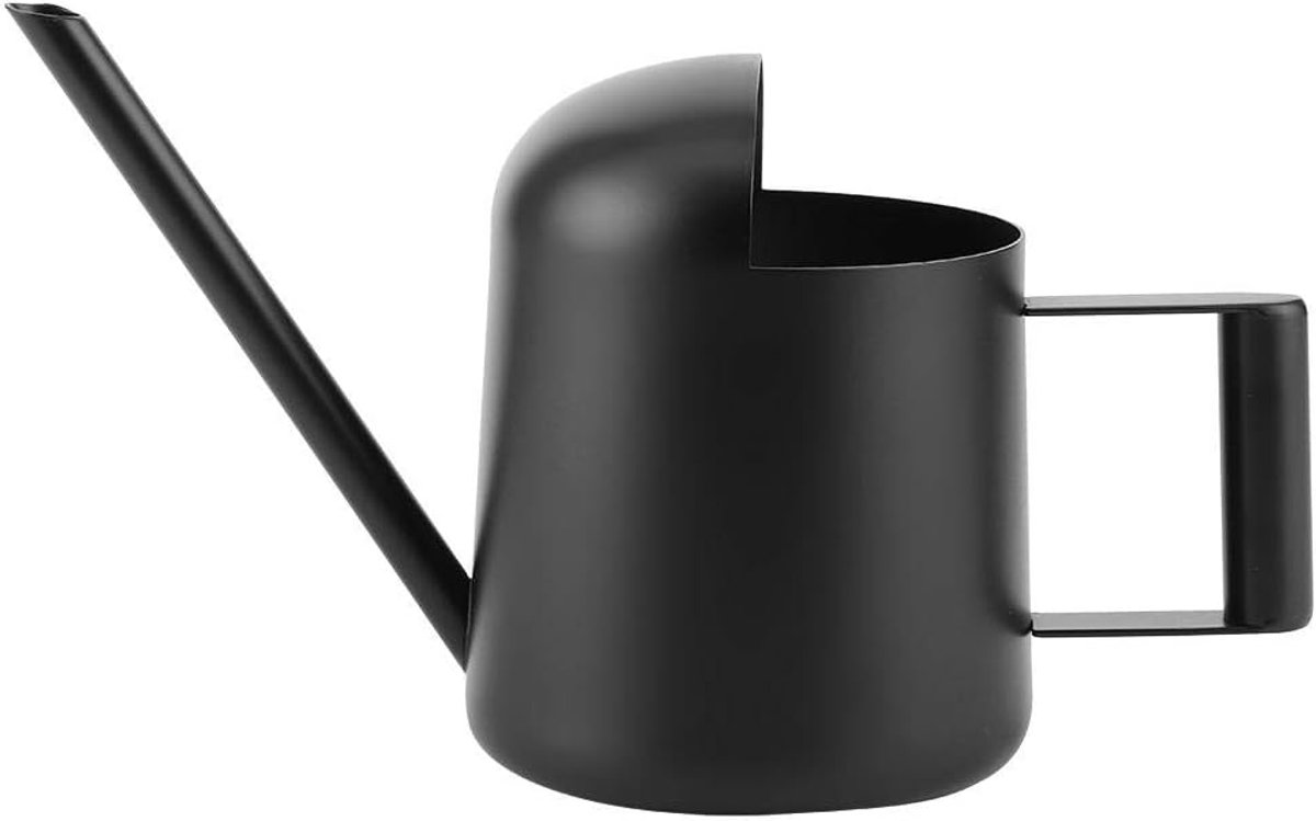 SnelShoppen - 300ml Zwarte RVS Mini Gieter met Lange Tuit - Ideaal voor Binnen- en Buitengebruik, Perfect voor Planten en Bloemen
