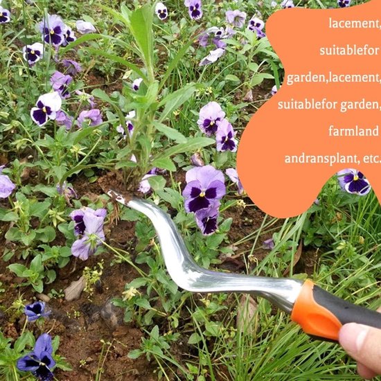 Tuinschep - tuinvork - wortelsnijder - tuingereedschap - draagbaar, handgemaakt metalen tuingereedschap, duurzaam en stevig, met een ergonomische handgreep voor eenvoudig gebruik in de tuin. van Merkloos	 — afbeelding 5