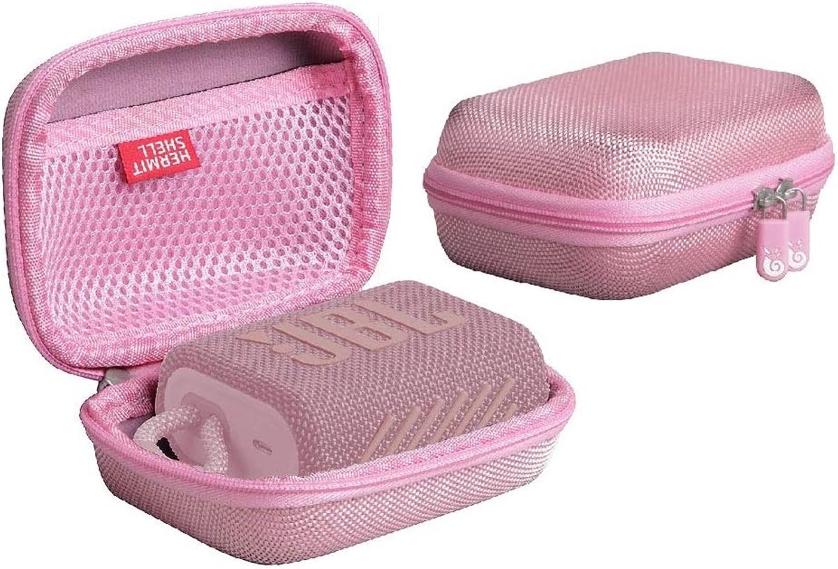 Draagbare Hard EVA Reisbescherming voor JBL GO 4 en GO 3 Bluetooth Speaker - Roze Kleur, Schokbestendig en Waterdicht