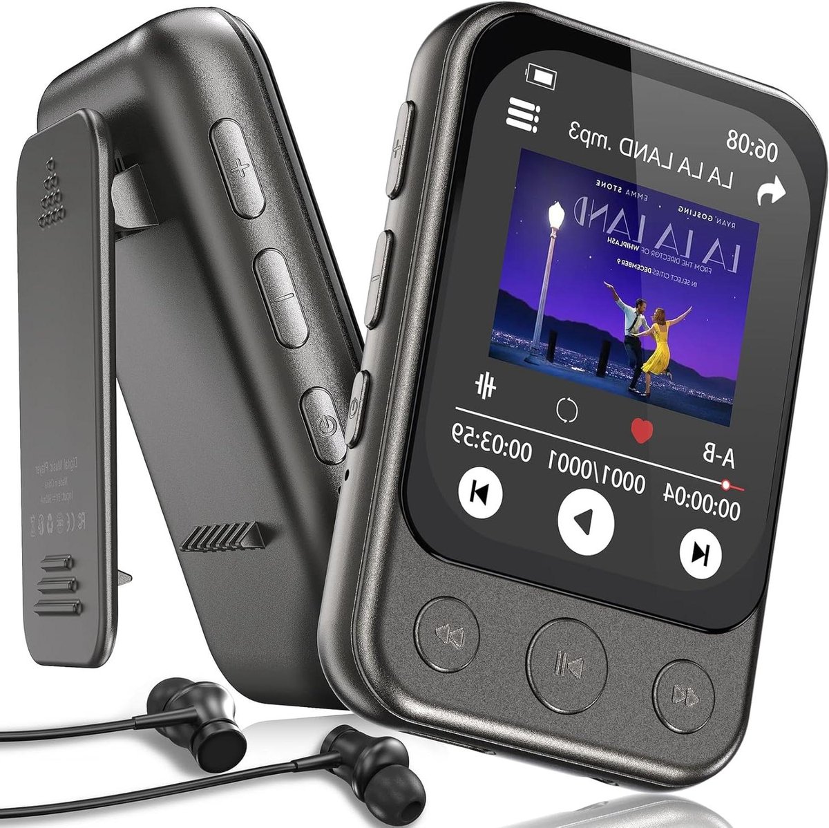 MP3-speler - Muziekspeler - Sport en vrije tijd - Bluetooth 5.3 en luidspreker - 64 GB - Zwartbruin