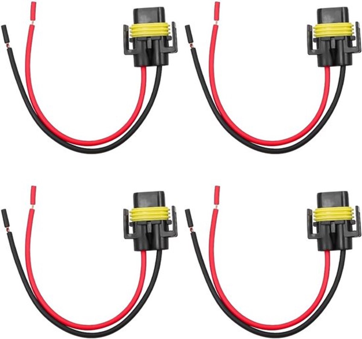 4-delige Boekadapter Bedradingstekkers voor H11 H9 H8 HID LED-koplampen en mistlampen - Auto kabelpluggen en stekkers
