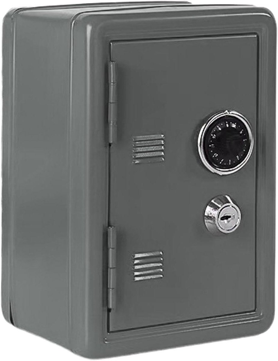 Metalen Kluis - Geldkluis Kinderen - Veilig Sparen - Dubbel Beveiligingsmechanisme - 116 x 142 x 116 cm - Zilver