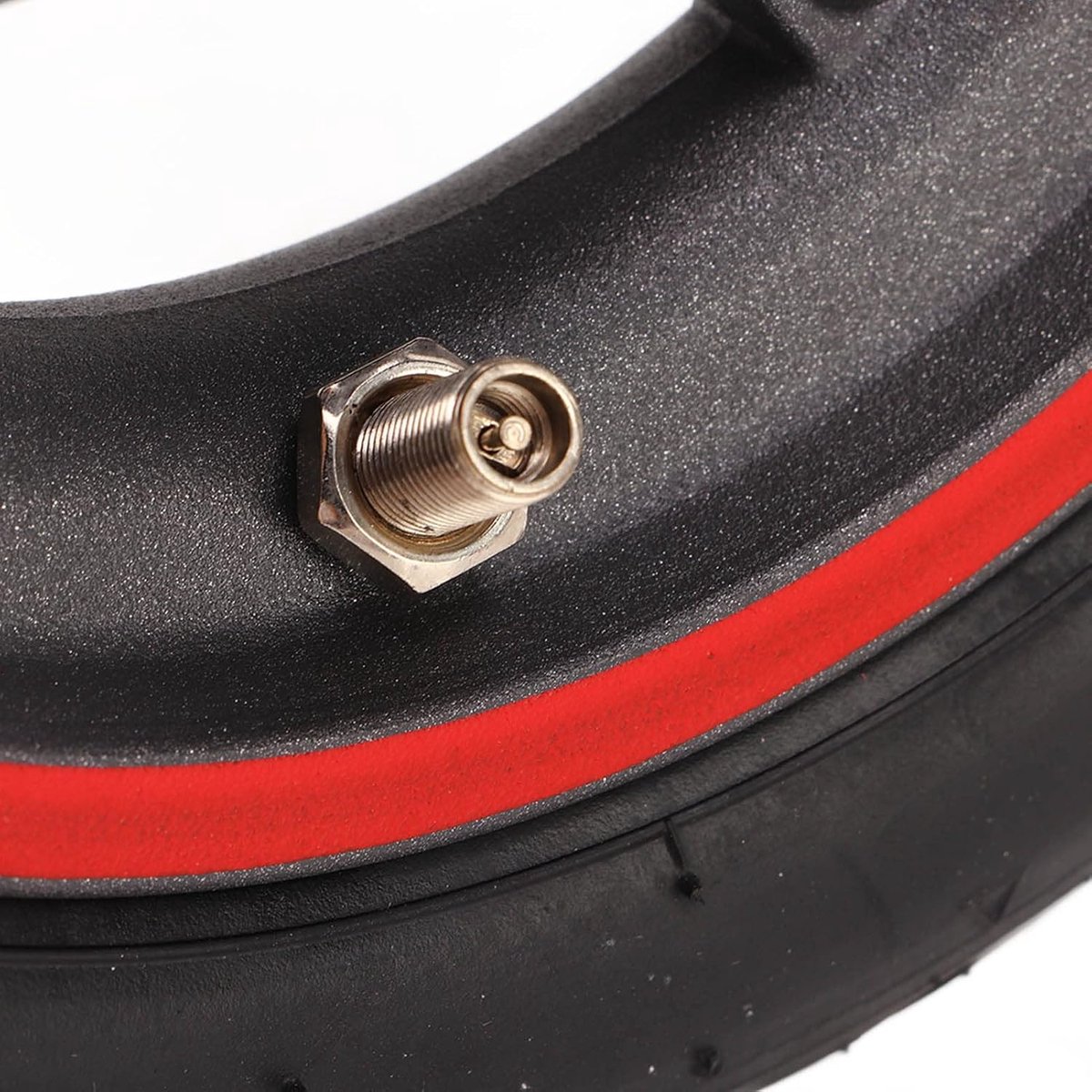 SnelShoppen - Elektrische scooter achterwiel met 120mm remschijf, rode luchtband voor Xiaomi PRO PRO2 M3, aluminium en rubber, sterk en duurzaam