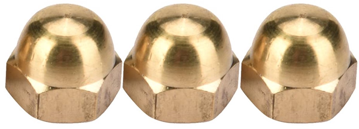 SnelShoppen - M3 Messing Acorn Moer Set - 10 Stuks Hoofdmoeren - Duurzame en Sterke Bevestigingsmiddelen voor Voertuigen, Meubels en Machines