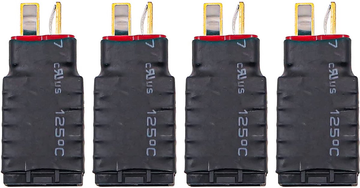 SnelShoppen - 4 Stuks Deans T Connector Adapter voor Lipo Batterij, Vrouwelijke naar T-hoofd Mannelijke Plug, Hoge Elektrische Geleiding, Eenvoudig te