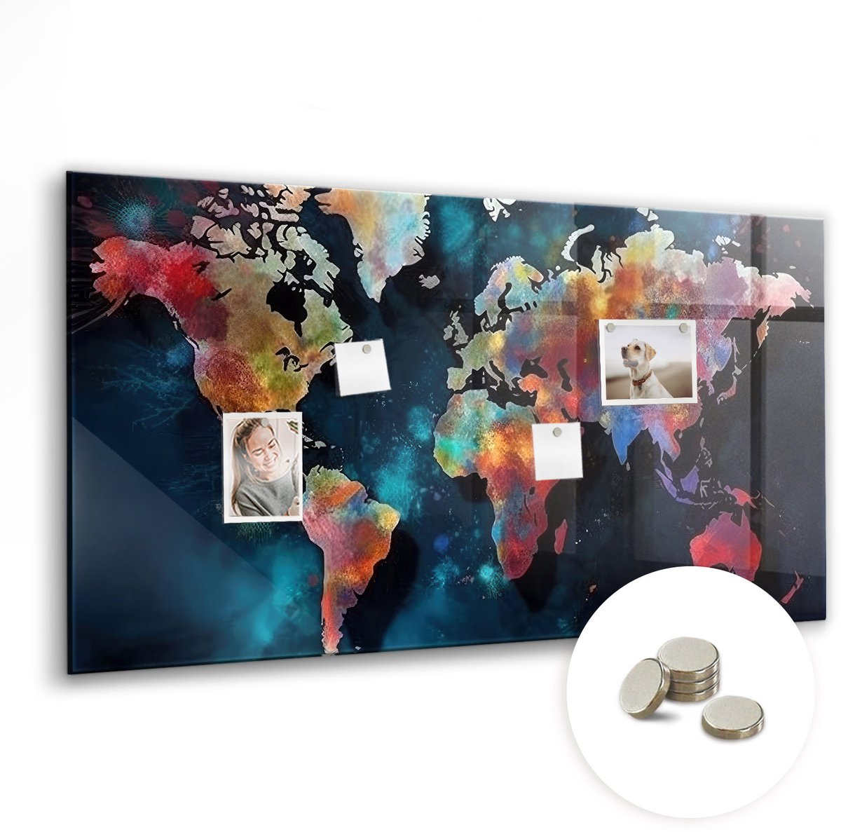 Coloray Glazen Magneetbord - Magnetisch Bord Berglandschap - 120x60 cm - Veelkleurig Magneetbord - Magnetic Board - Woonkamer Decoratie