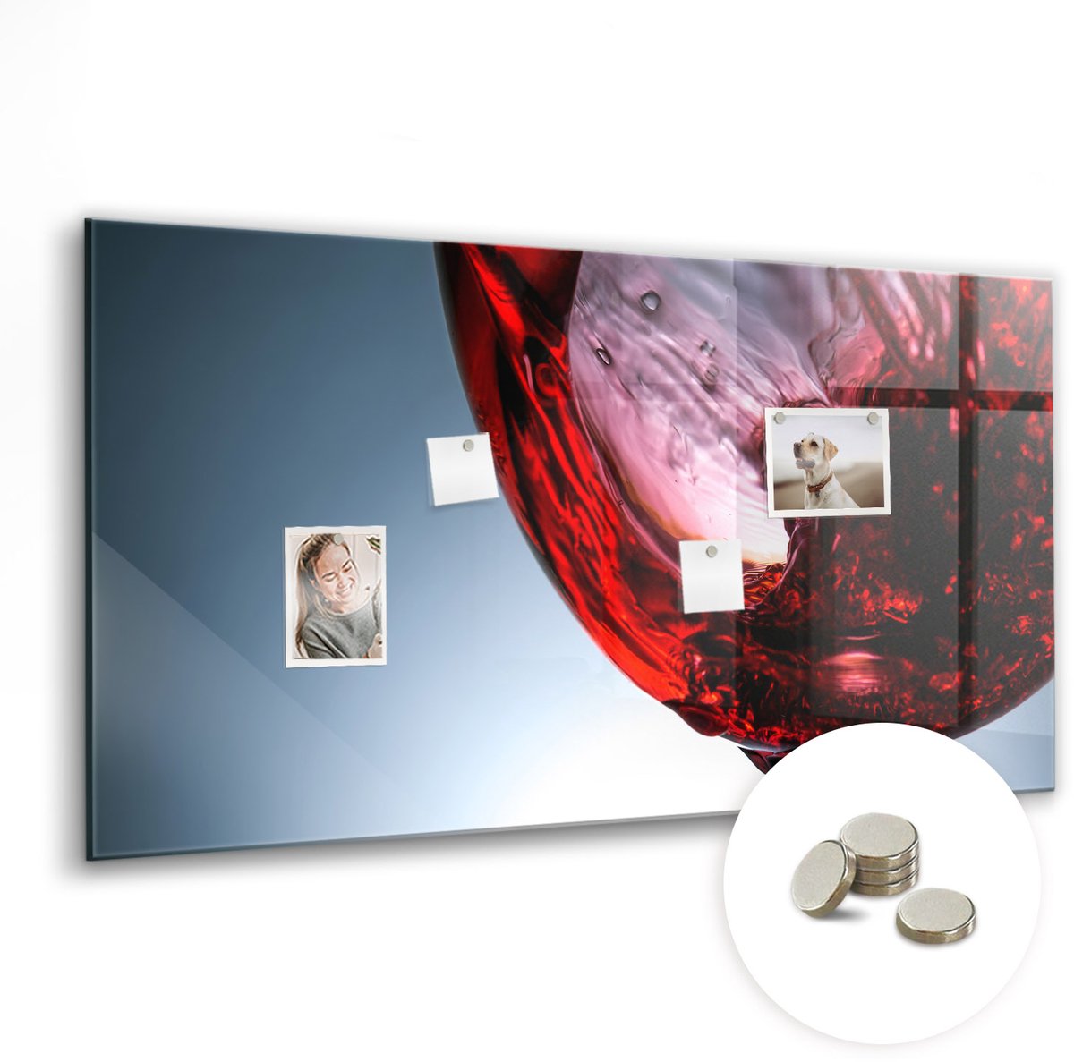 Coloray Glazen Magneetbord - Magnetisch Bord Ananas - 120x60 cm - Rood Magneetbord - Magnetic Board - Magneetbord Design