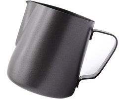 RVS Melkopschuimkan van 400ML voor Latte Art, Espresso en Cappuccino - Zwart