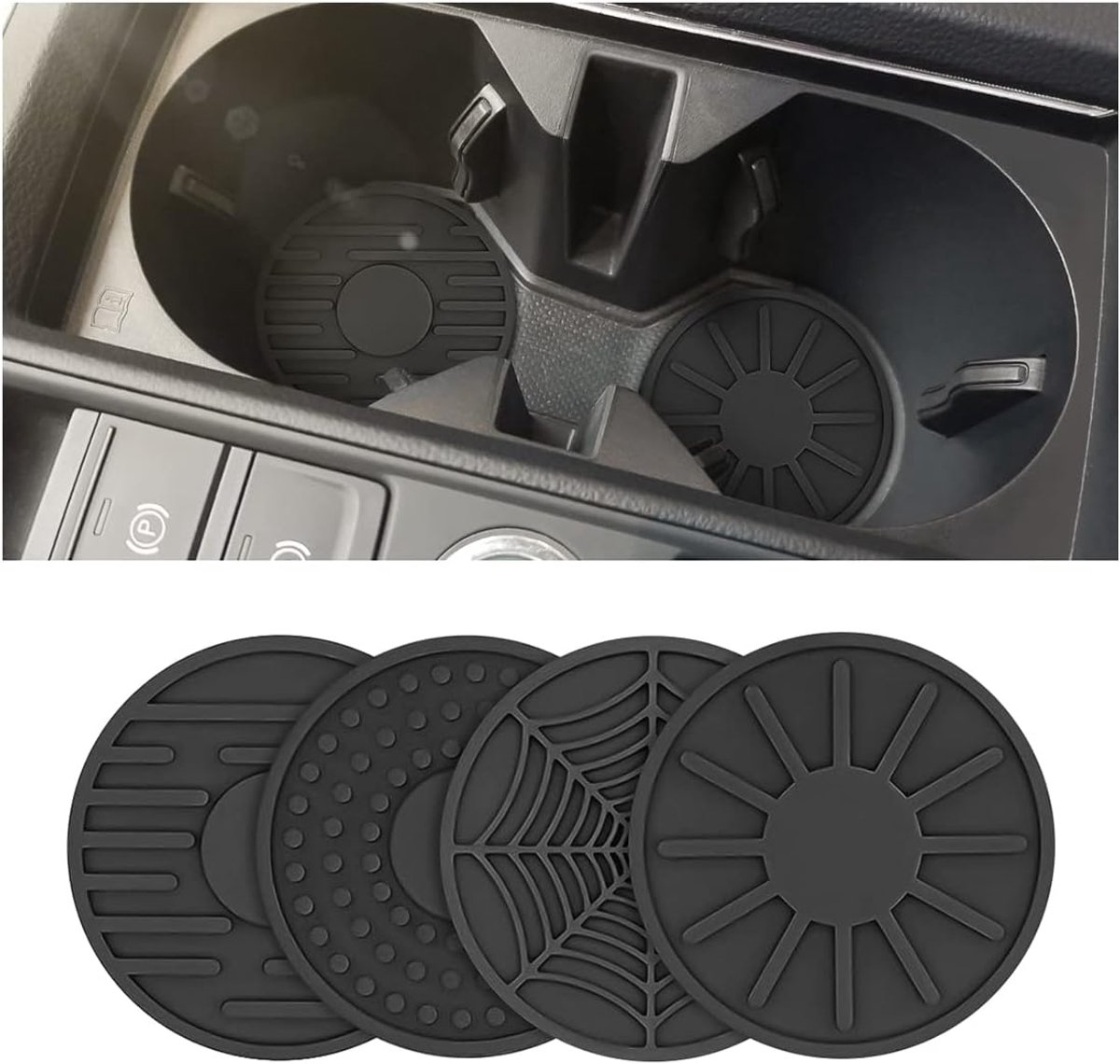 Auto bekerhouder coasters - silicone - non-slip design - stijlvol interieur - SnelShoppen