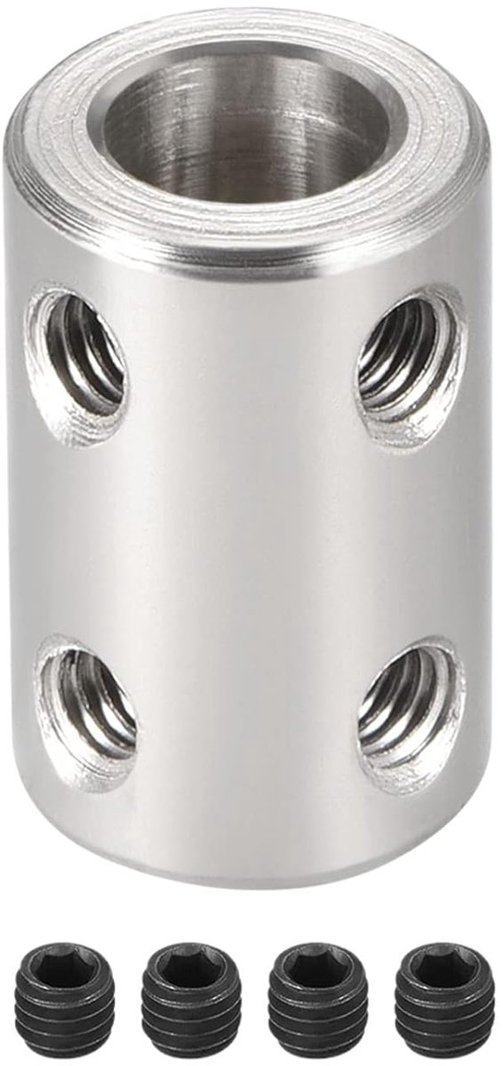 SnelShoppen - Rigid koppeling roestvrij staal assenkoppeling motor accessoires voor 3D-printers en modelboten - 5mm tot 8mm boring L22xD14/zilver