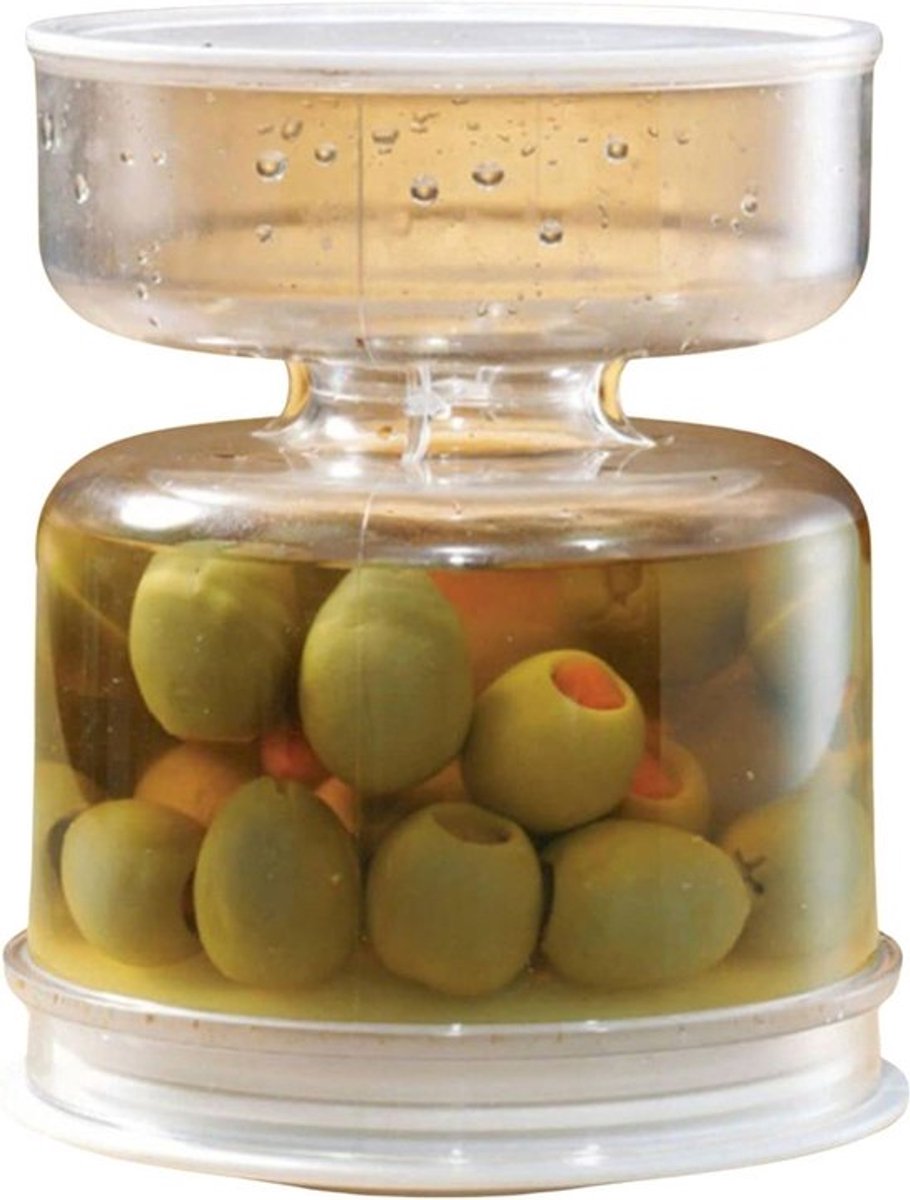 Kleine Pot voor Augurken en Olijven met Zeef, Lekvrije Container voor Kimchi en Ingeblikte Vruchten, Keukenaccessoires voor Voedselopslag