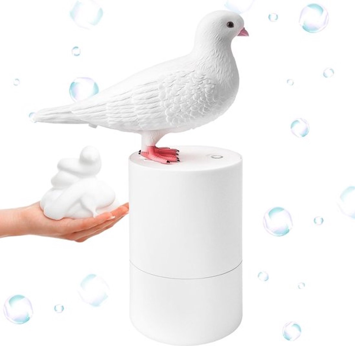 Automatische Zeepdispenser 300ML - Elektronische Handzeepdispenser zonder Aanraking voor Badkamer en Keuken - Sensor Foam en Vloeibare Zeep Dispenser in Wit