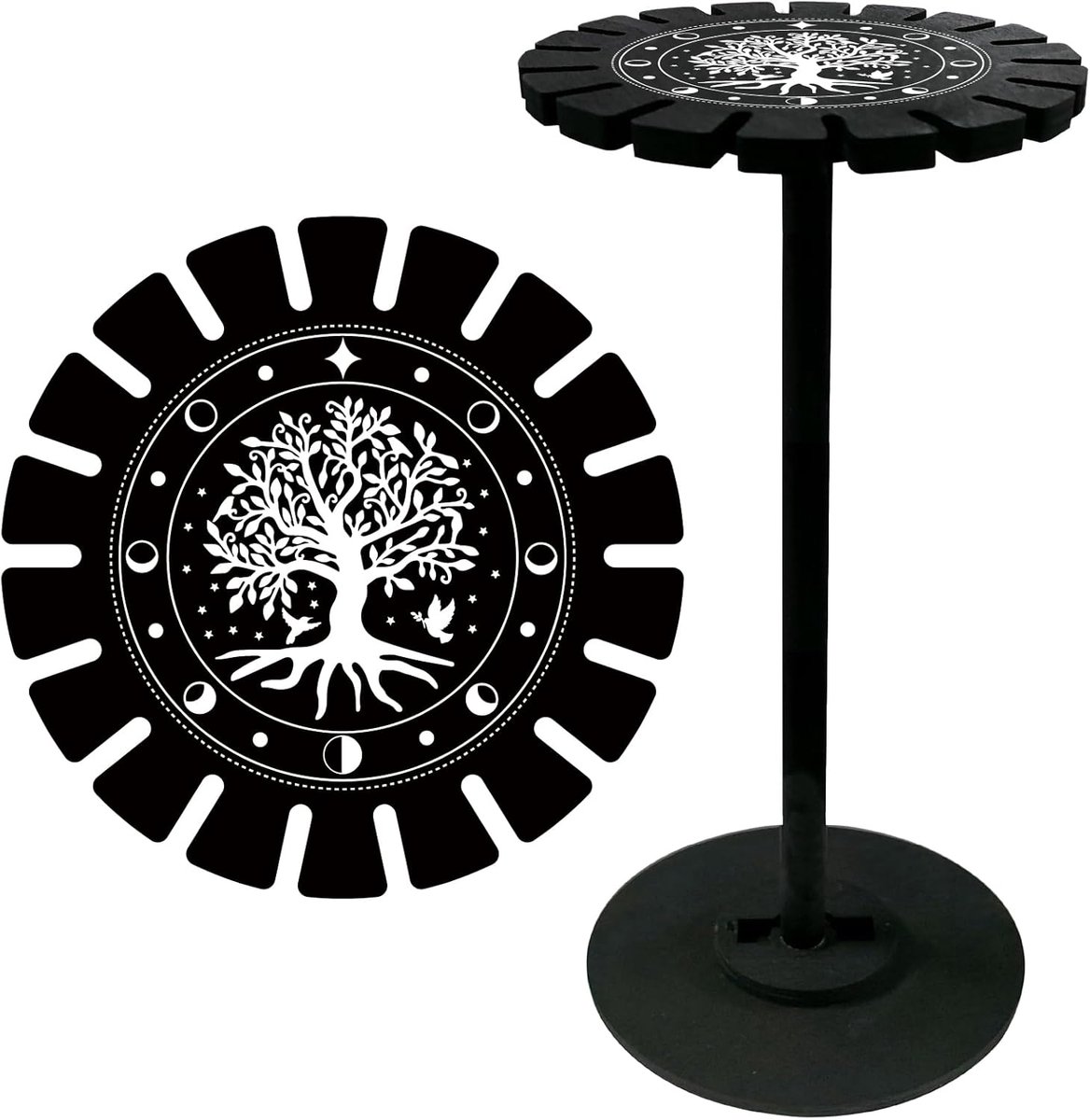 SnelShoppen - Tree of Life Crystal Holder met Maanfase, Houten Garland Crystal Stand, Vintage Decoratie voor Witchcraft, Perfect voor Stenen Kettingen