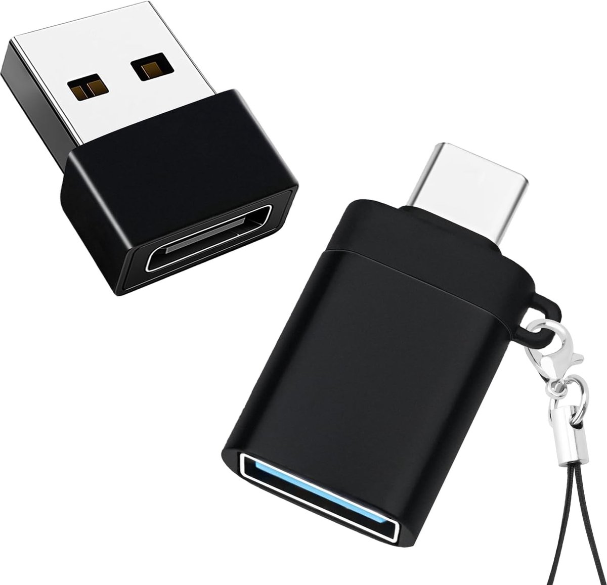 USB C to USB Adapter (2 Pack), USB 3.0 Plug to Type C Female Converter, USB C to USB A OTG Adapter Compatible with - ShopVlot